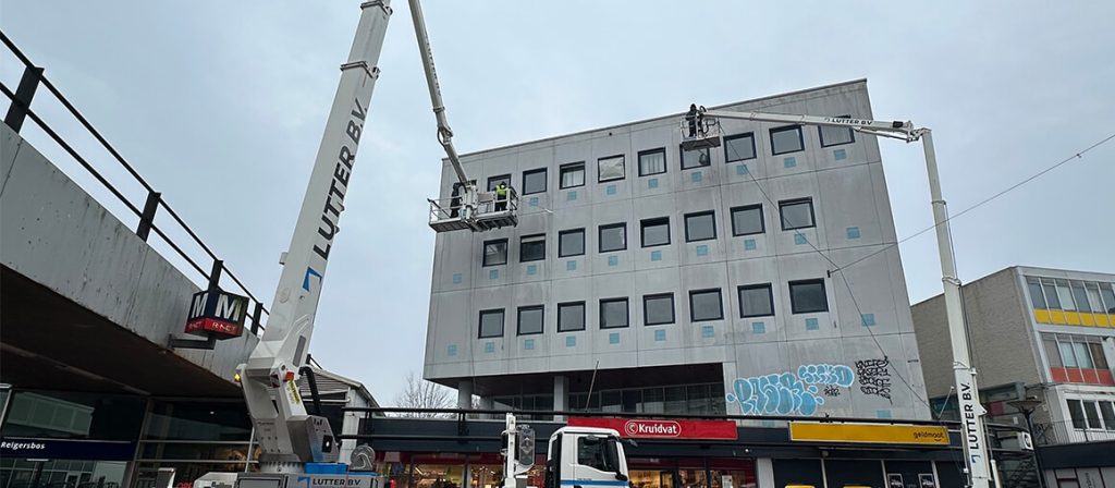 Gevelreiniging met hoogwerker Amterdam